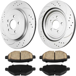 2015-2019 Ford Explorer/Flex(More Available) Rear Drilled and Slotted Ceramic Brake Pad & Rotor Kit