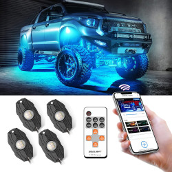 SEALIGHT® Bluetooth APP/Wireless Remote Controls Underglow LED RGBW Rock Lights 4Pcs