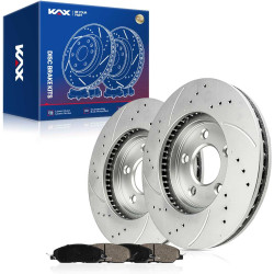 2005-2010 Ford Mustang Front Drilled and Slotted Ceramic Brake Pad & Rotor Kit