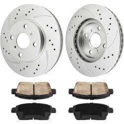 2004-2006 Scion xB/2004-2006 Scion xA Front Drilled and Slotted Ceramic Brake Pad & Rotor Kit