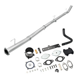 2013-2022 6.7L Cummins 4" CAT & DPF Race pipe & EGR Delete Kit Black