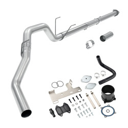 2013-2018 6.7L Cummins 4" Downpipe-Back Exhaust System & Black EGR Delete Kit
