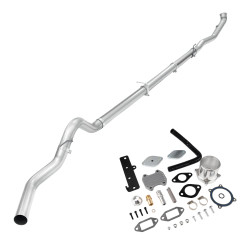 2010-2012 Cummins 6.7L Silver EGR Delete Kit And 4" DPF Delete Turbo-Back Exhaust System