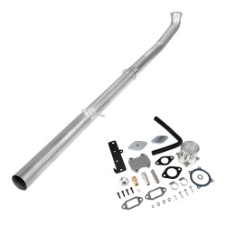 2010-2012 Cummins 6.7L Silver EGR Delete Kit And 4" CAT DPF Delete Racepipe
