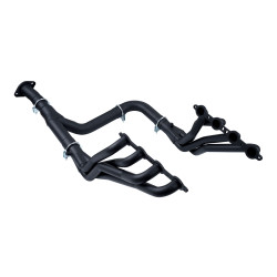 1-3/4" Long Tube Header & Off-road Pipe For GMT800 1999-2006 Silverado Sierra 1500 325Cid LM7 Vortec Black