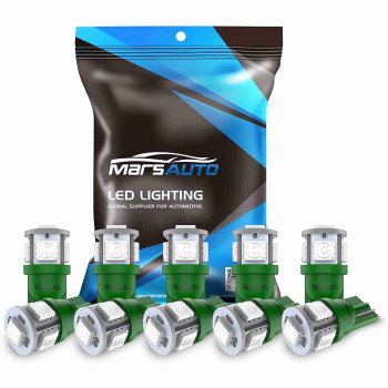 MarsAuto® T10/5050 License Plate/Dome/Map/Door Courtesy Green Car Interior Light Bulbs 10Pcs