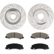 2016 Chevrolet Impala Limited Front Drilled and Slotted Ceramic Brake Pad & Rotor Kit 1