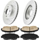 2006-2010 Pontiac G6/2004-2012 Chevrolet Malibu(More Available) Front Drilled and Slotted Ceramic Brake Pad & Rotor Kit 0