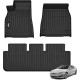 ViWiK® All Weather Custom Car Floor Mats Best TPE Vehicle Floor Liners for 2025 Tesla S Automotive Front & Rear Mats 0