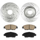 2012 Honda CR-Z Front Drilled and Slotted Ceramic Brake Pad & Rotor Kit 1