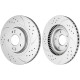 2013-2016 Hyundai Santa Fe Front Drilled and Slotted Ceramic Brake Pad & Rotor Kit 1