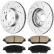2009 Toyota Tacoma Front Drilled and Slotted Ceramic Brake Pad & Rotor Kit 0