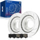 2007-2021 Tundra/2008-2022 Sequoia Front Drilled and Slotted Ceramic Brake Pad & Rotor Kit 0